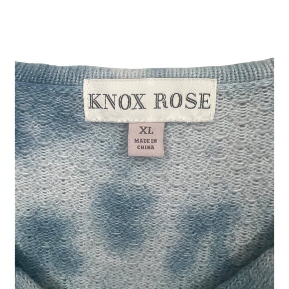Knox Rose Womens Tie-Dye V-Neck Knit Pullover Sweater XL Blue - Picture 5 of 13